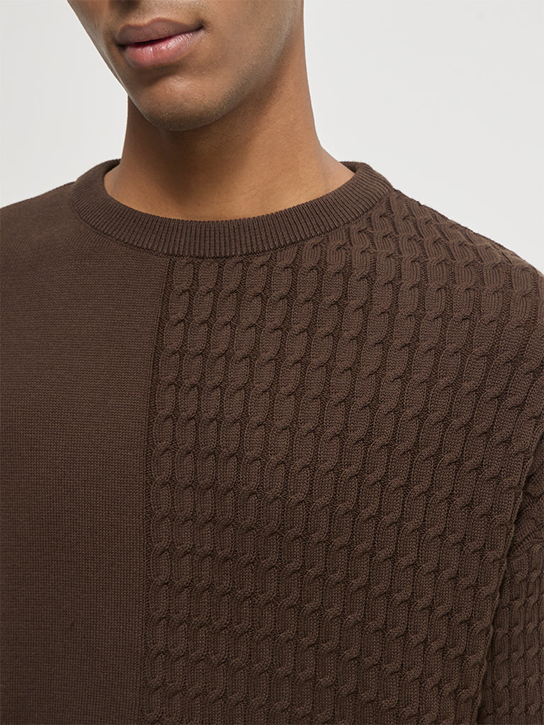 Regular-Fit Cable-Knit Sweater
