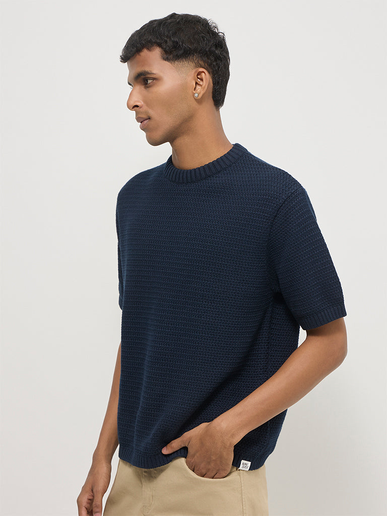 Regular-Fit Knit-Textured Sweater