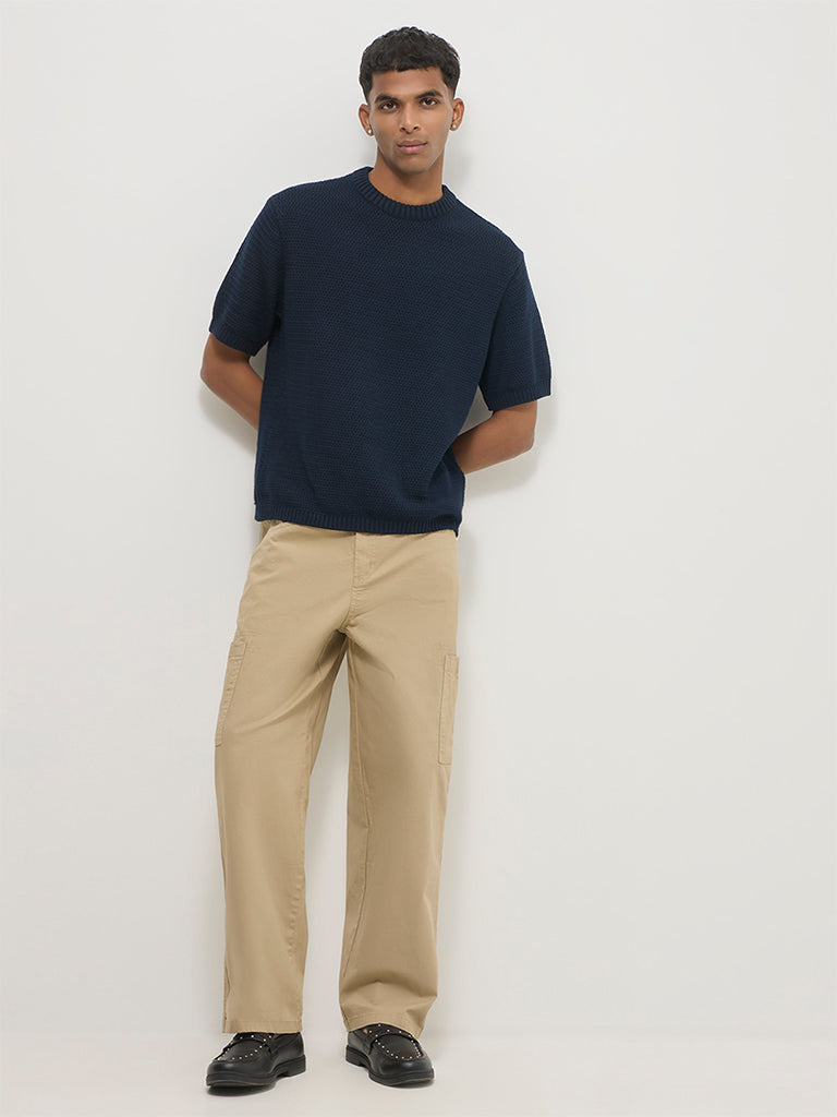 Regular-Fit Knit-Textured Sweater