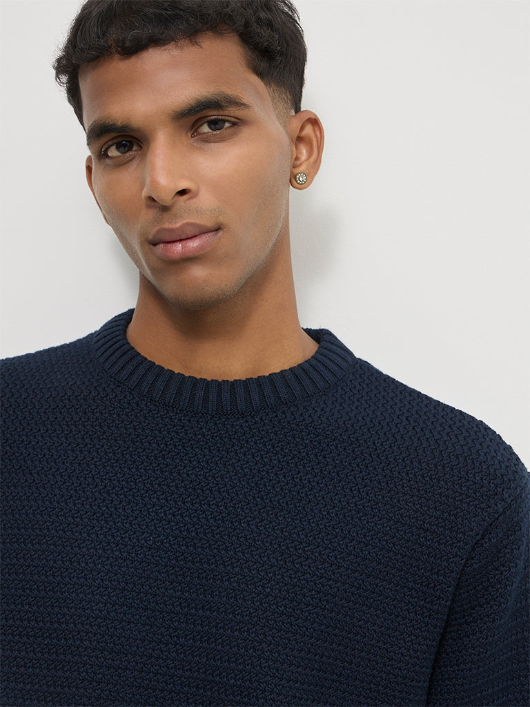 Regular-Fit Knit-Textured Sweater