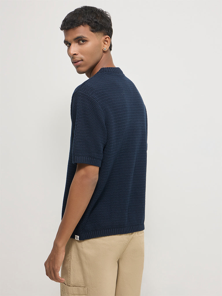 Regular-Fit Knit-Textured Sweater