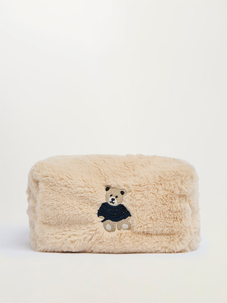 Teddy Bear Faux Fur Pouch