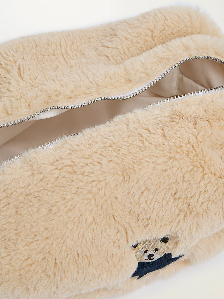 Teddy Bear Faux Fur Pouch