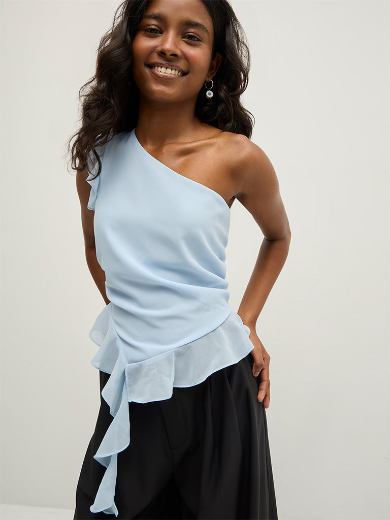 One-Shoulder Ruffled Top