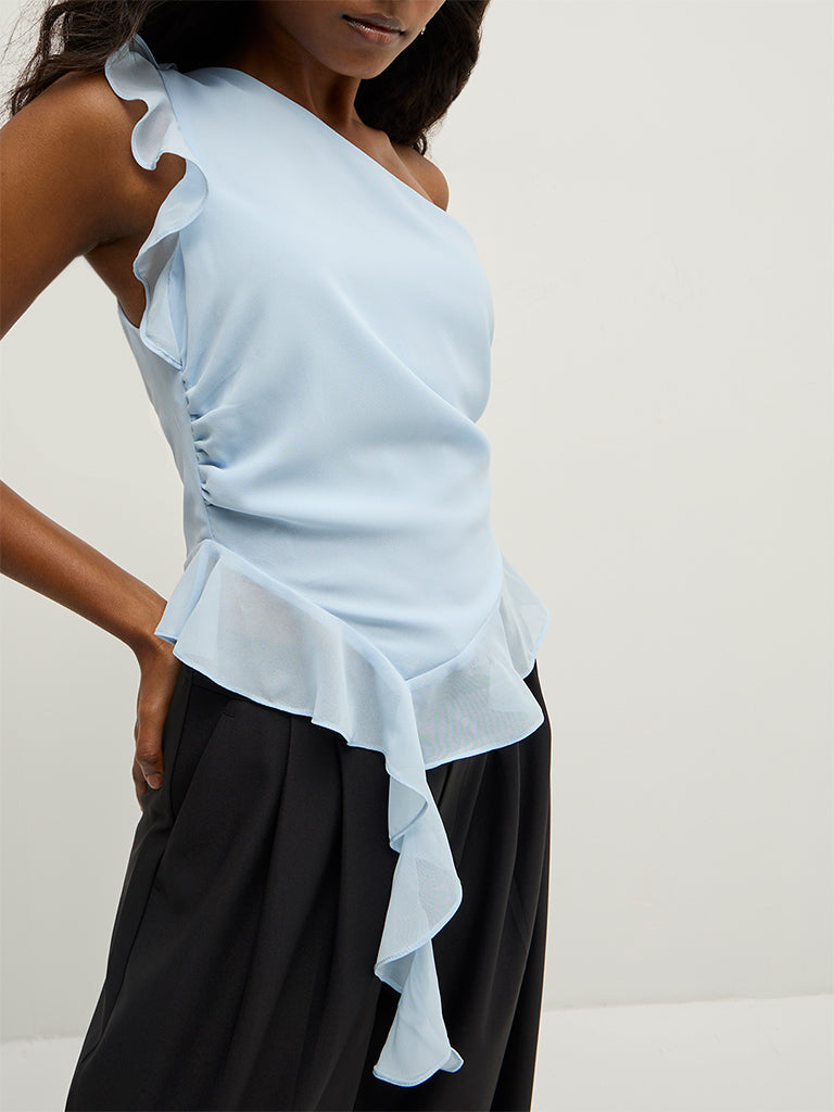 One-Shoulder Ruffled Top