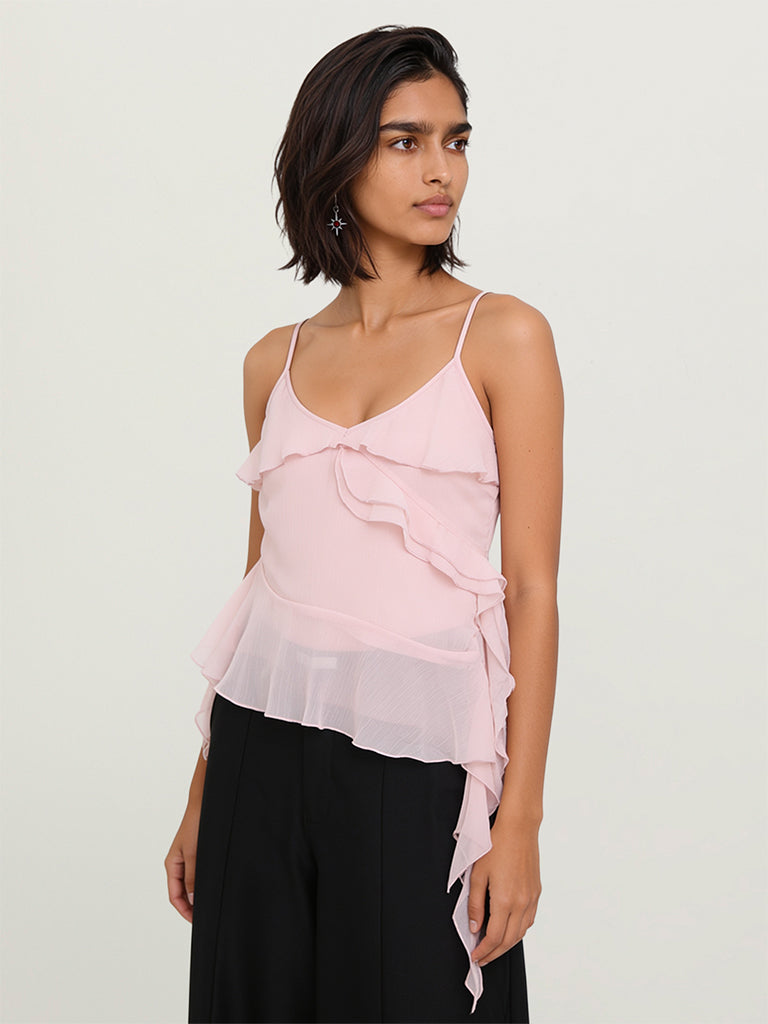 Regular-Fit Ruffled Top