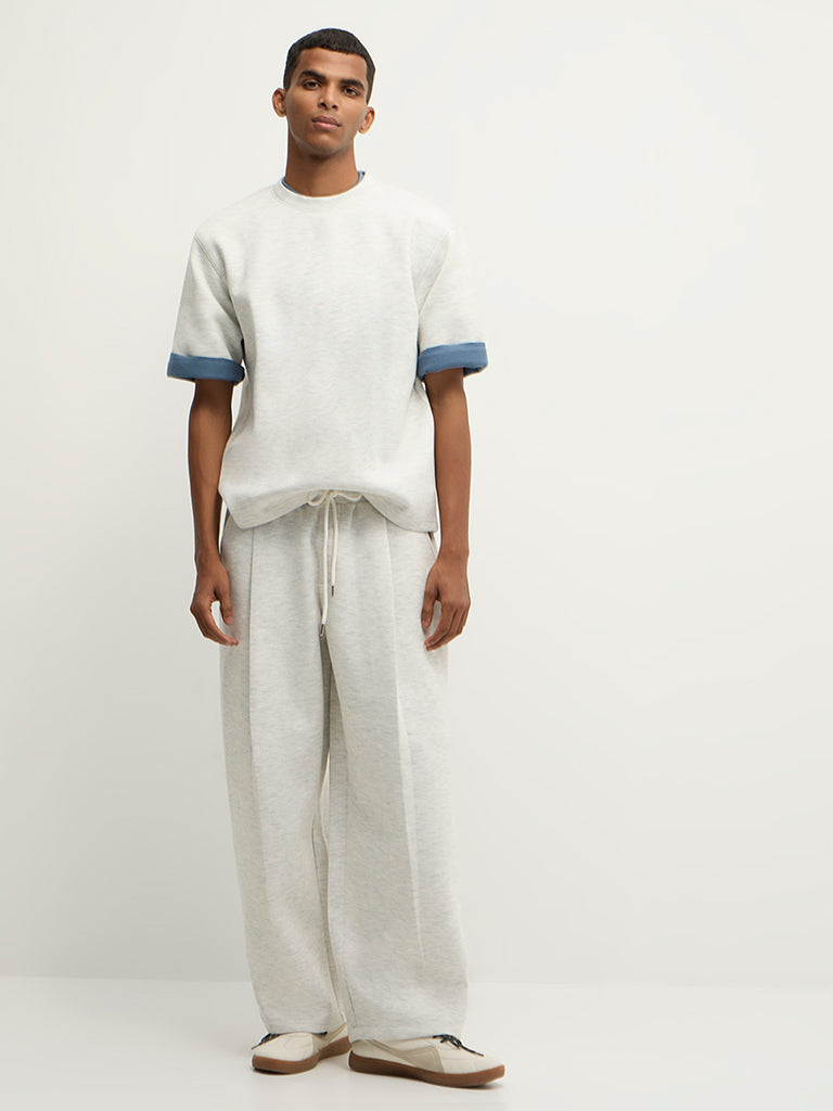 Baggy-Fit Melange Pants