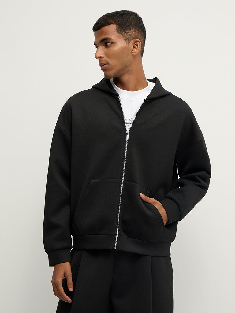 Boxy-Fit Zip-Up Hoodie