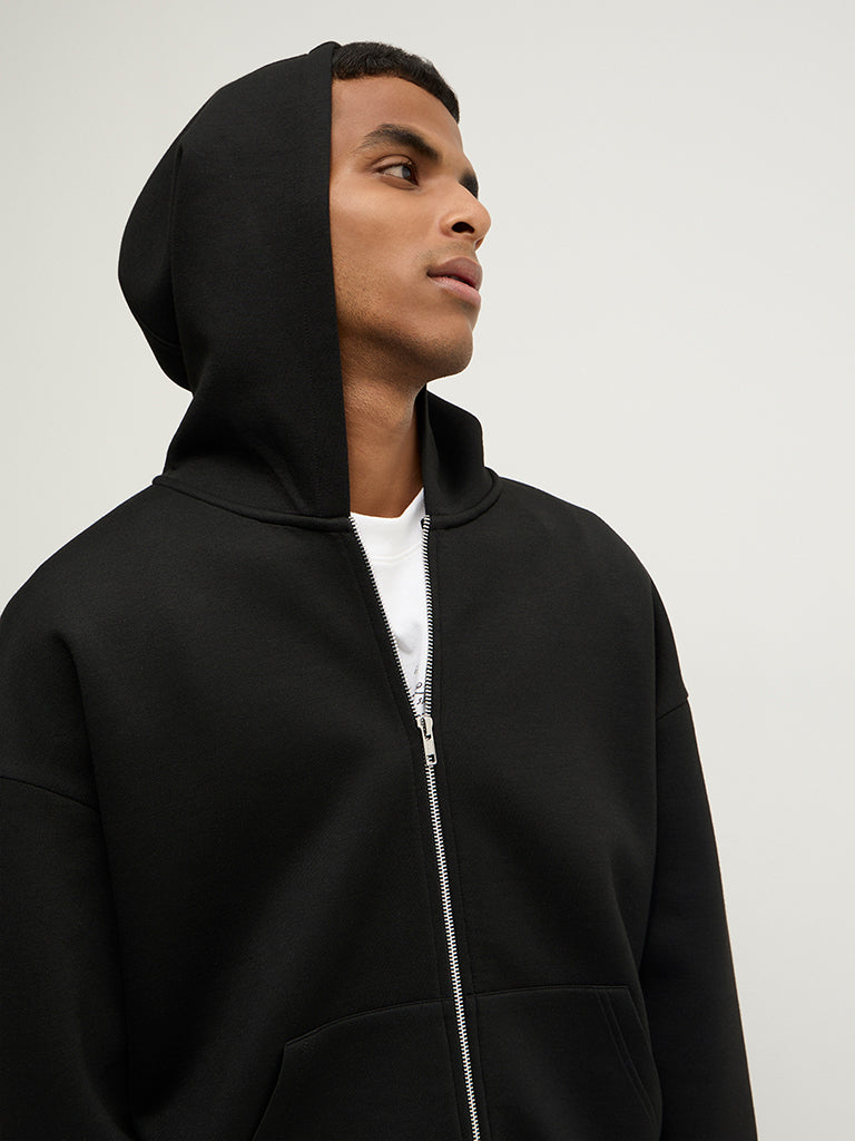 Boxy-Fit Zip-Up Hoodie