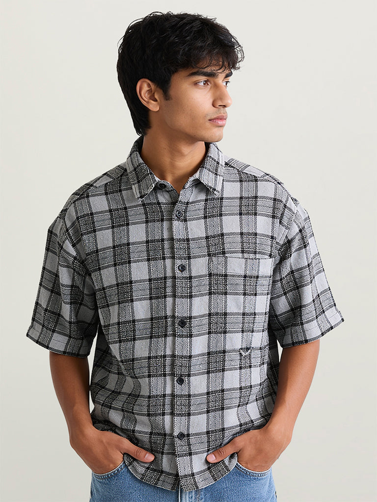 Boxy-Fit Check Shirt