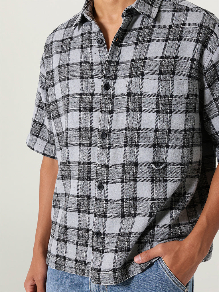 Boxy-Fit Check Shirt