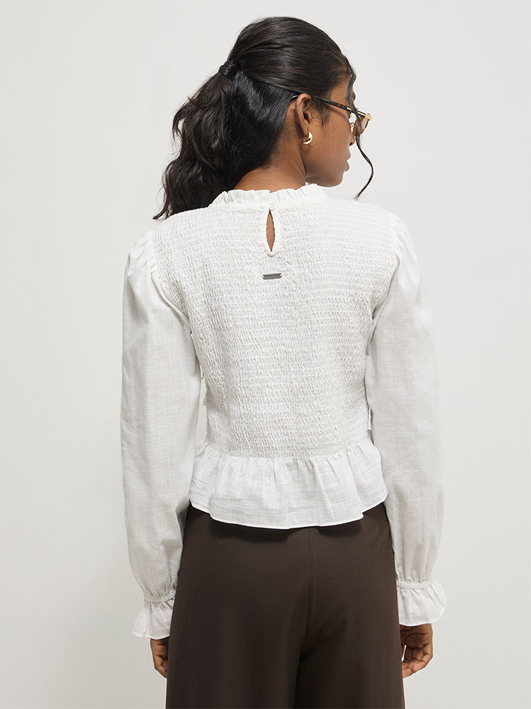 Regular-Fit Smocked Top