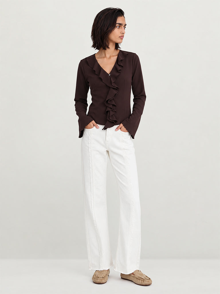 Regular-Fit Ruffled Blouse