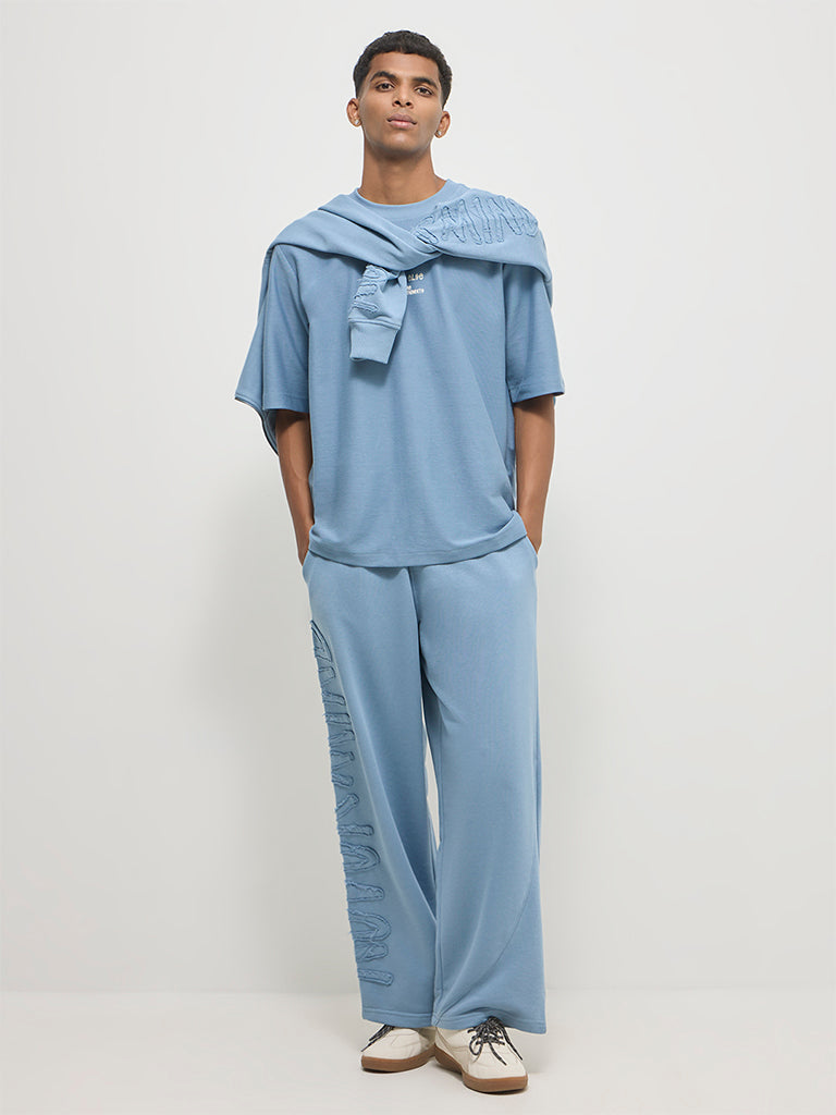 Baggy-Fit Typographic Track Pants