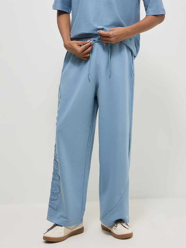 Baggy-Fit Typographic Track Pants