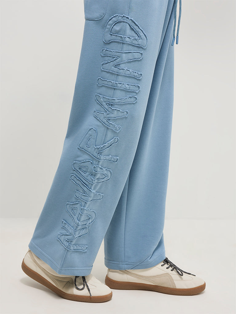Baggy-Fit Typographic Track Pants