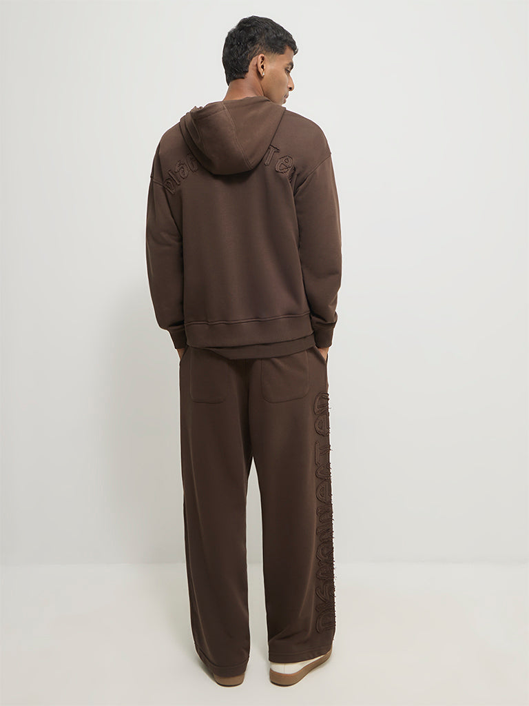 Boxy-Fit Typographic Hoodie