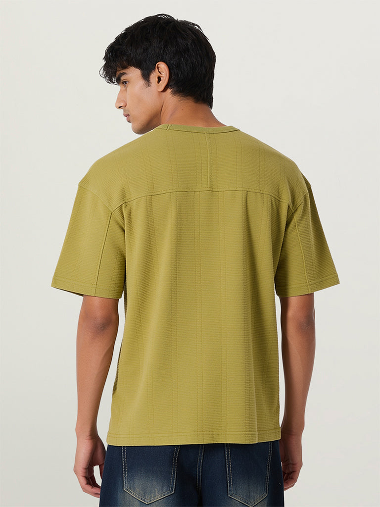 Self-Textured Regular-Fit T-Shirt