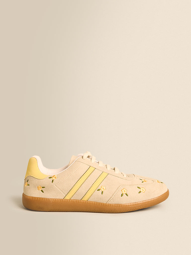Floral Embroidered Sneakers
