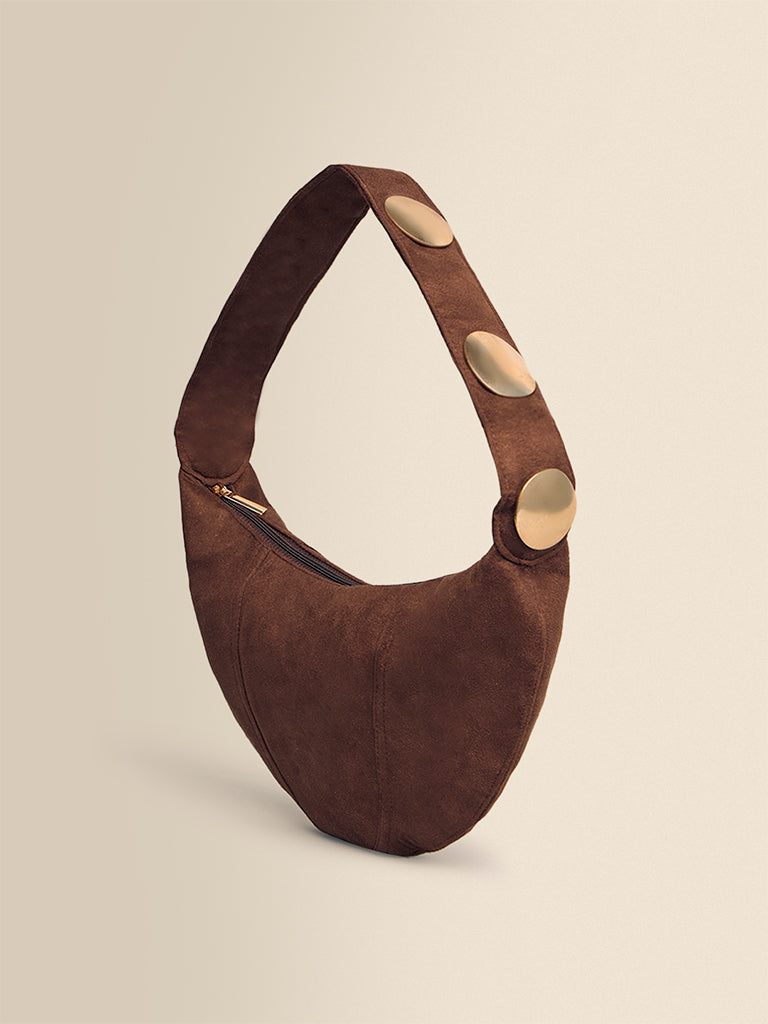 Crescent Suede Shoulder Bag
