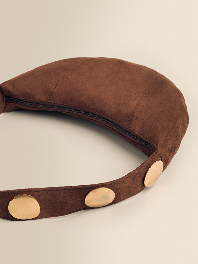 Crescent Suede Shoulder Bag