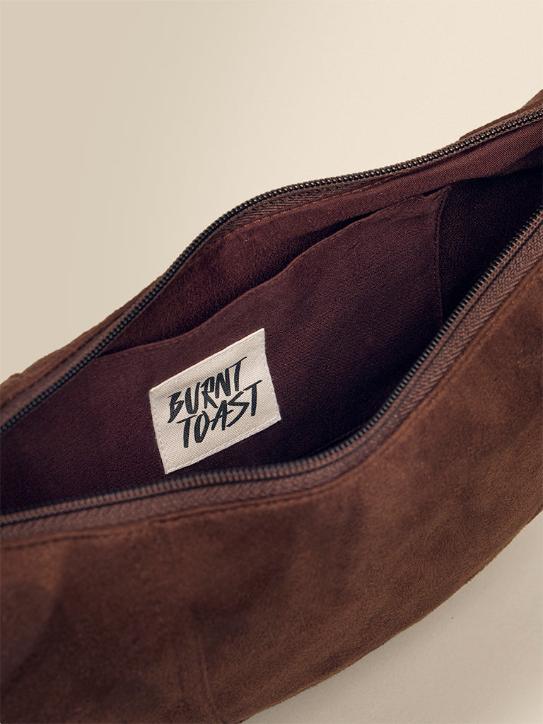Crescent Suede Shoulder Bag