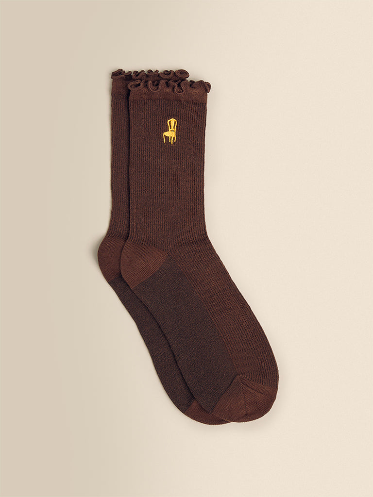 Embroidered Frill Socks (Pack of 3)
