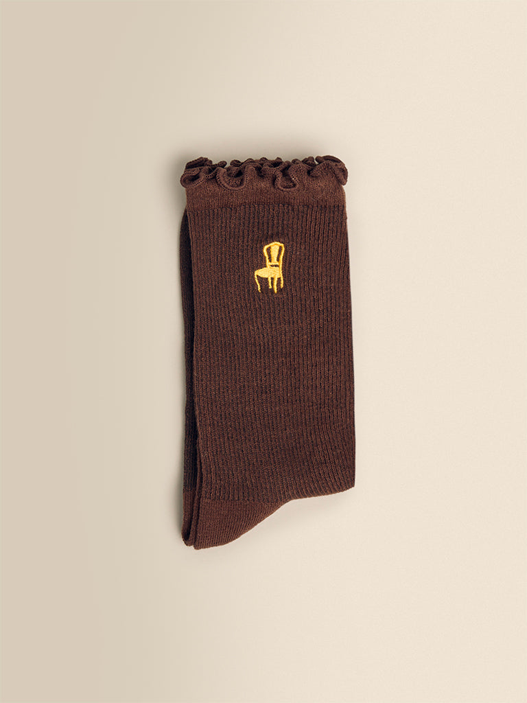 Embroidered Frill Socks (Pack of 3)