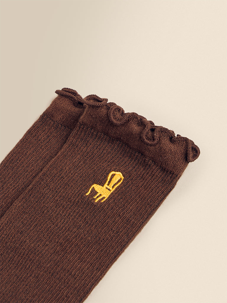 Embroidered Frill Socks (Pack of 3)